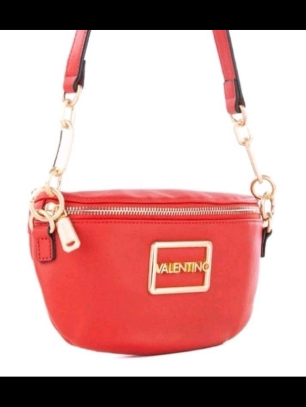 Mario Valentino Princesa Rosso Red Belt Bag Gold Accents - Picture 8 of 8